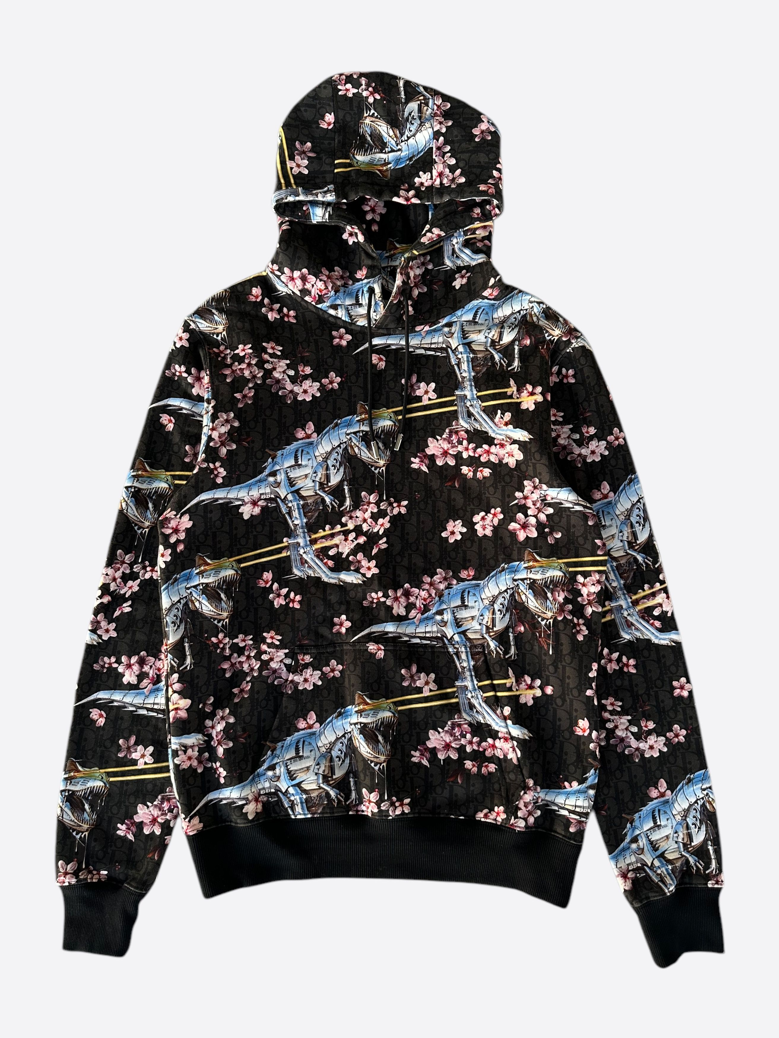 Club Sorayama × Dior Dior Sorayama Black Dinosaur Oblique Hoodie Size US S / EU 44-46 / 1 - 1 Thumbnail