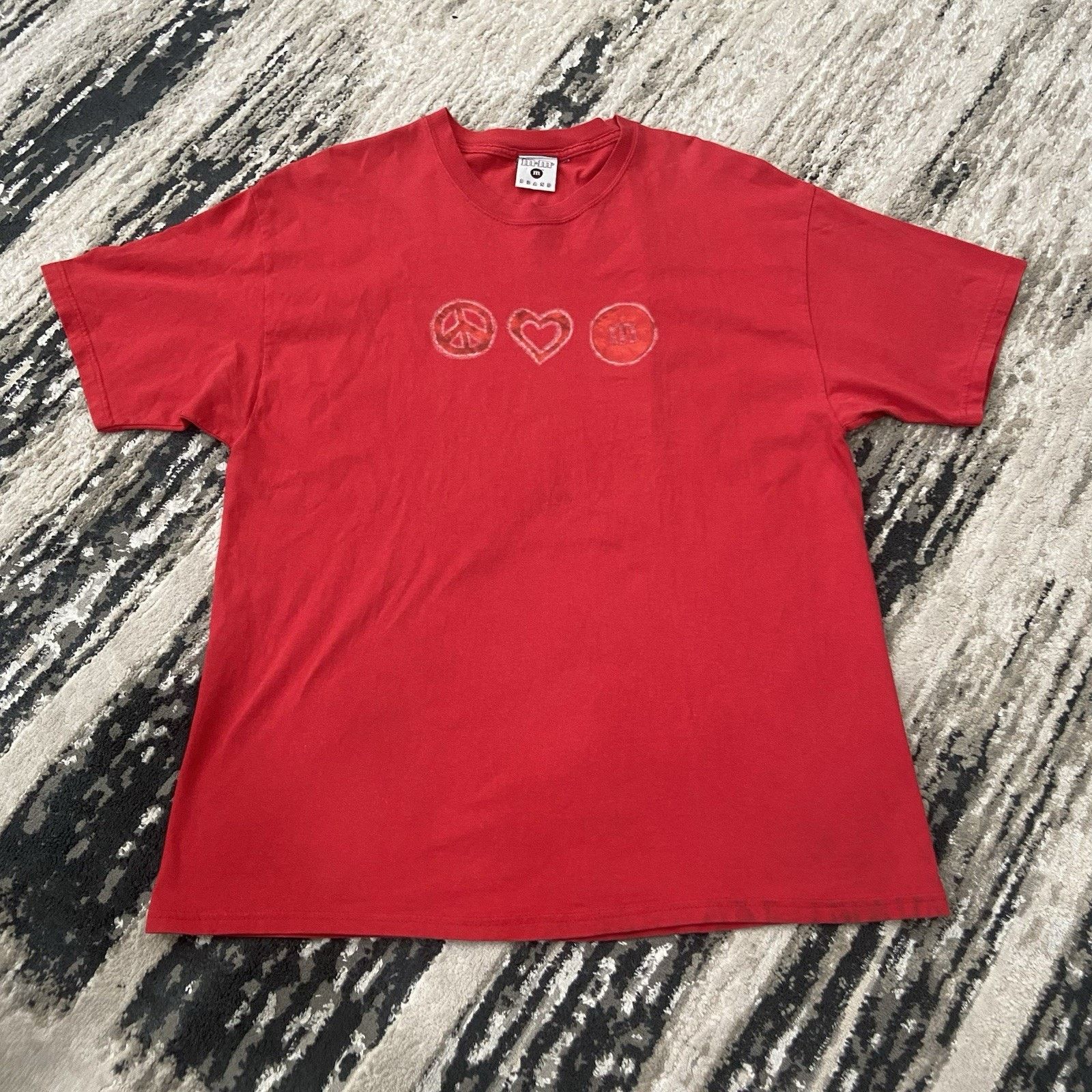 & Other Stories Vintage 'Peace, Love, Nd M&M's' Box Logo M & Ms T-Shirt XL Size US XL / EU 56 / 4 - 1 Thumbnail