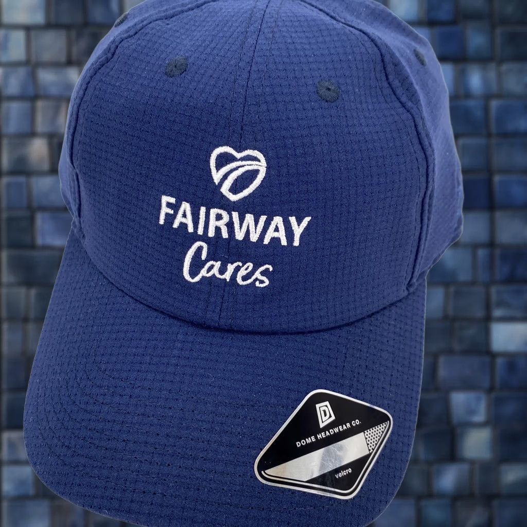 Vintage Dome Headwear Hat Back Strap Fairway Cares Golf Embroidered Cap Blue Polyester Men Baseball Cap One Size Casual Travel Summer Spring Fall Size ONE SIZE - 1 Thumbnail