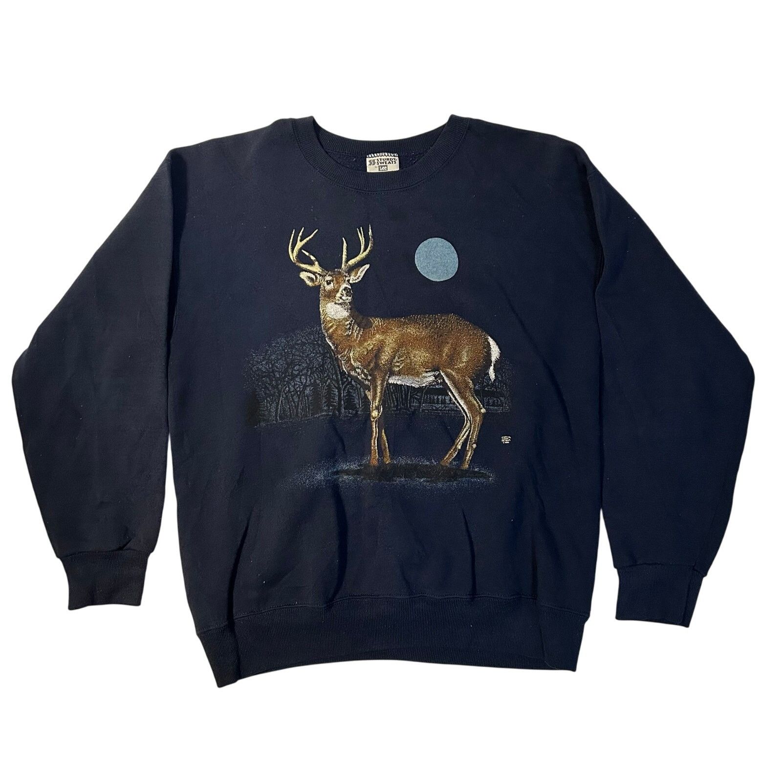 Lee Vintage 90s White-Tailed Deer Wildlife Sweatshirt Crewneck M Size US M / EU 48-50 / 2 - 1 Thumbnail