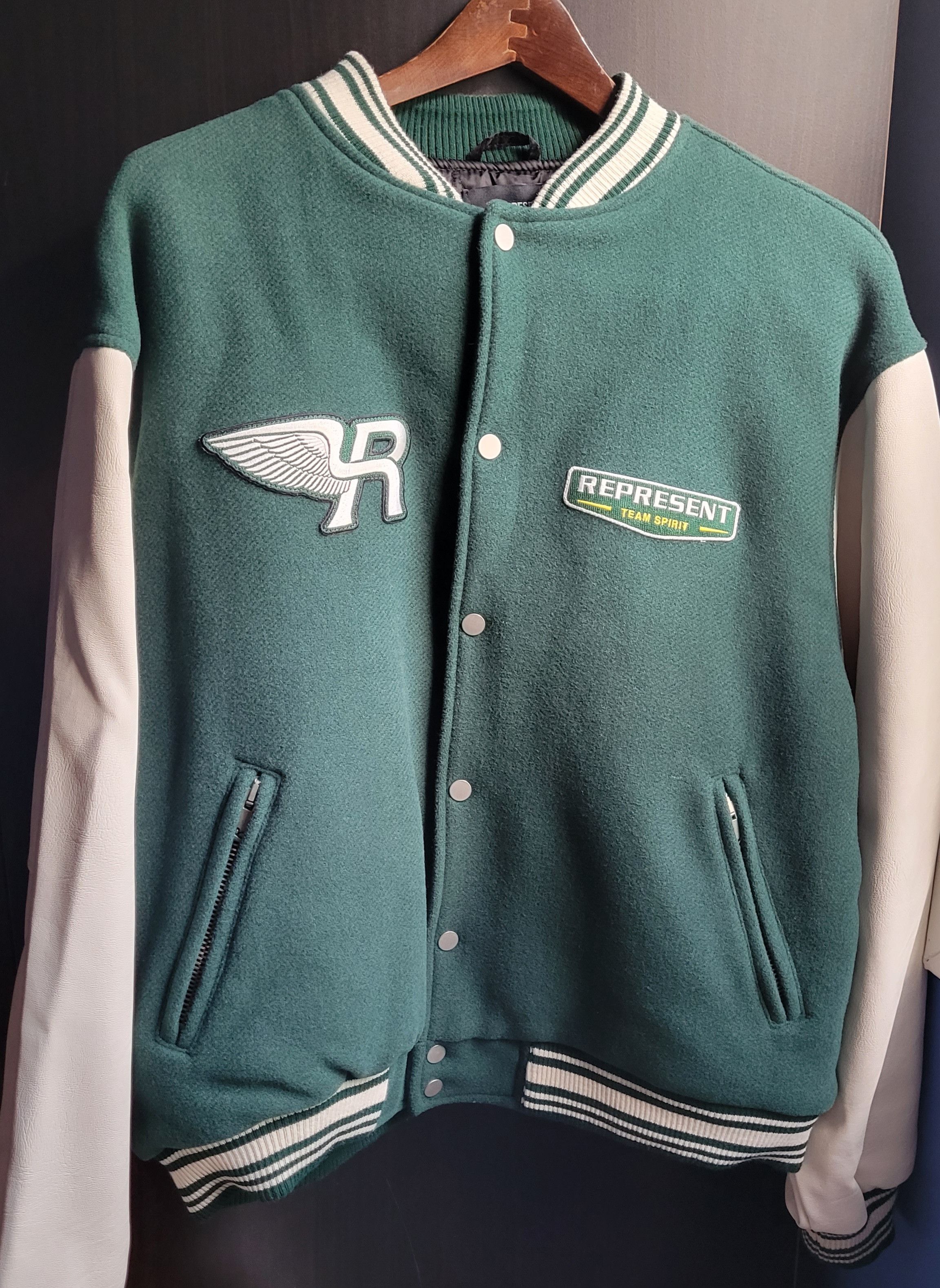 Represent Clo. Represent Racing Club Varsity Jacket Green | Grailed