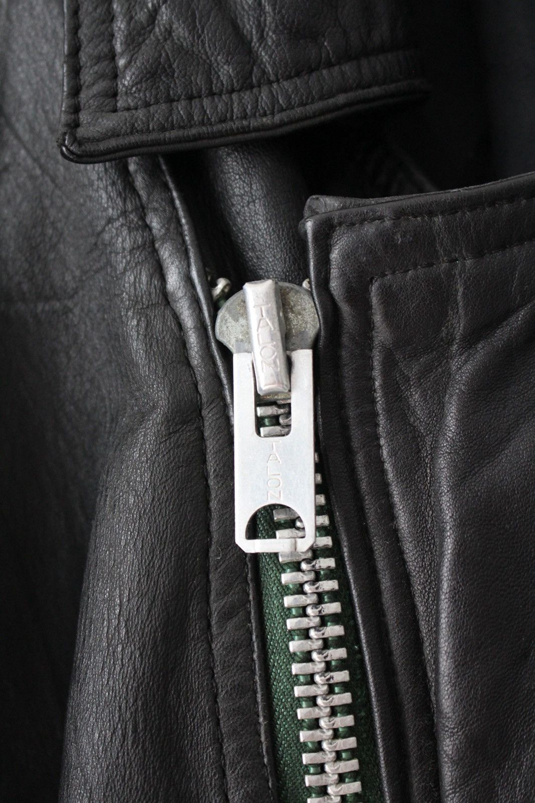 Vintage 1970S ASYMMETRIC TALON ZIP MOTORCYCLE LEATHER JACKET Size US XL / EU 56 / 4 - 8 Thumbnail