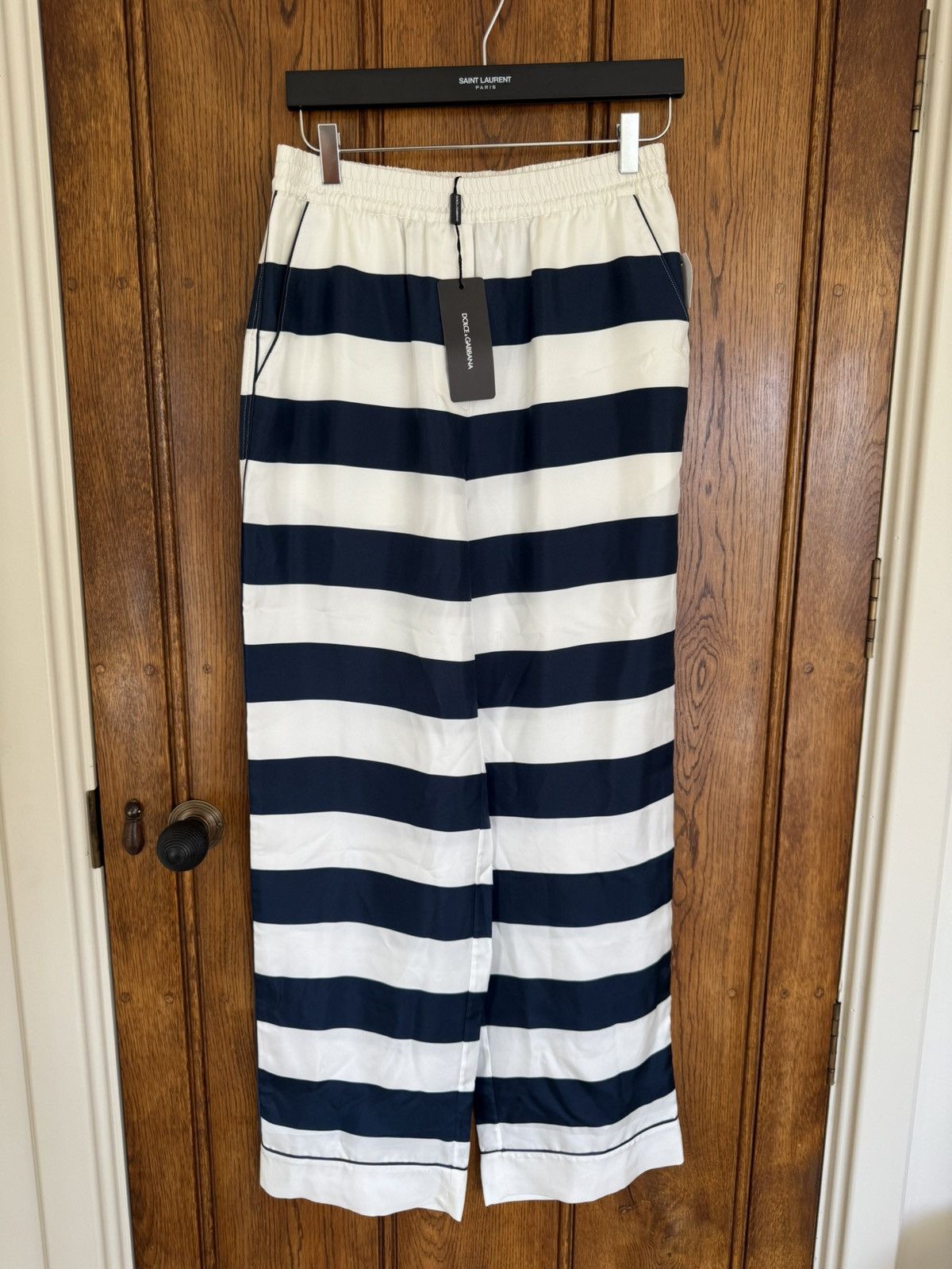 Dolce & Gabbana Dloce & Gabbana silk stripe sailor pants blue white 😍😍😍 Size US 30 / EU 46 - 1 Thumbnail