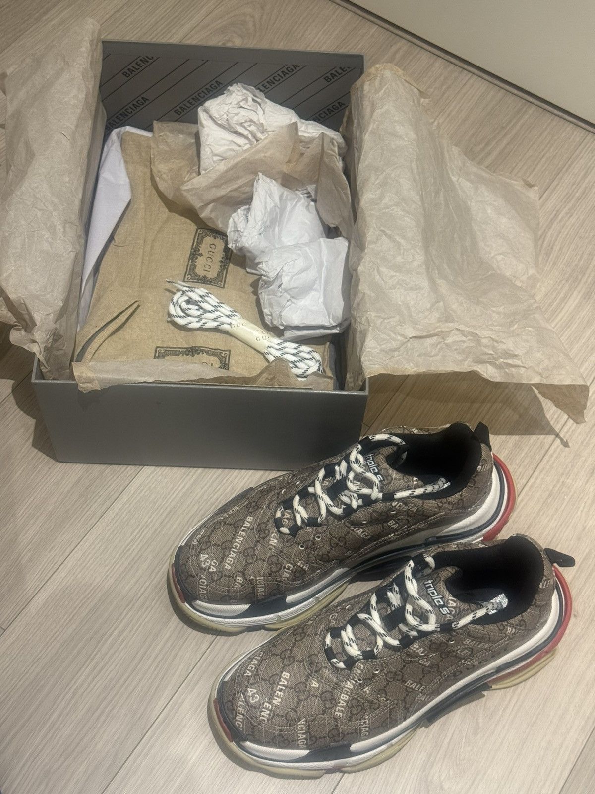 Balenciaga × Gucci Gucci x Balenciaga The Hacker Project Triple S Size US 9 / EU 42 - 3 Thumbnail
