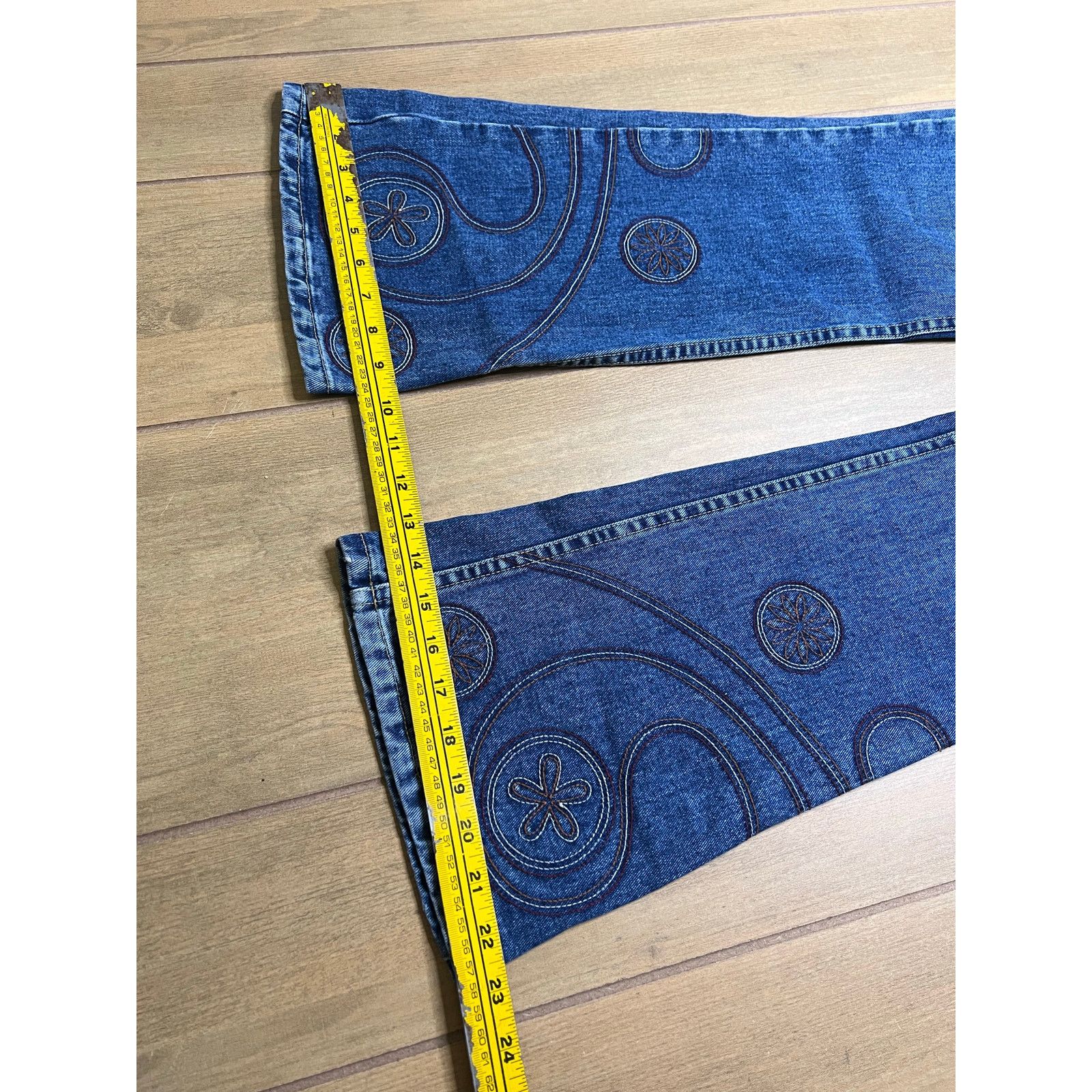 Vintage GASOLINE Flare Jeans Womens Sz 28 Vintage Y2K Embroidered Size 28" / US 6 / IT 42 - 8 Thumbnail