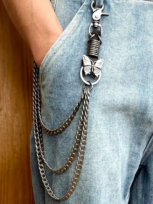 Jewelry Punk Waist Pants Chain Wallet Chain Skull Keychain Size ONE SIZE - 1 Thumbnail