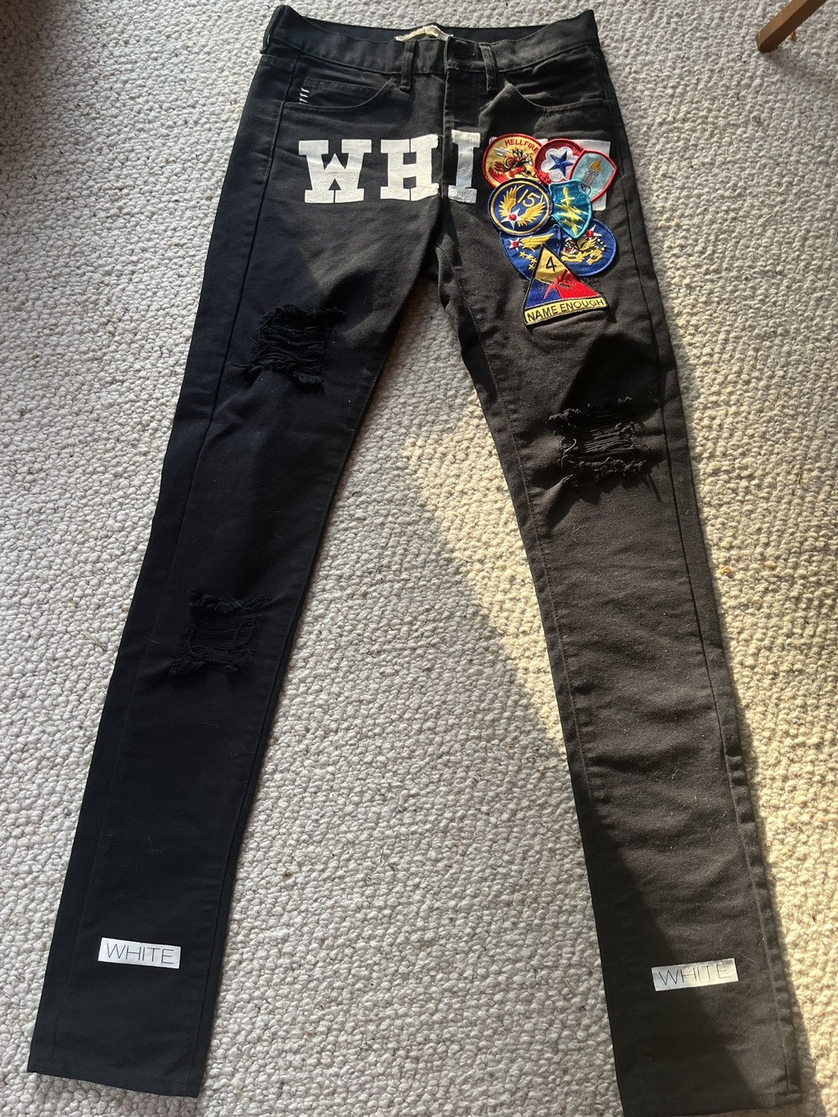image of Off White First Season Fw 14 ‘Moving Still’ Denim Jeans in Black, Men's (Size 29)