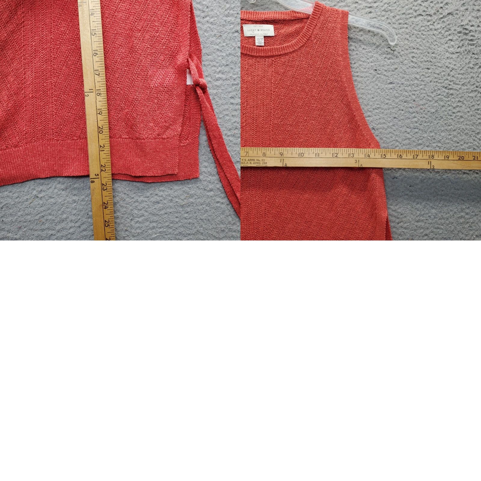 Lucky Brand Lucky Brand Knit Tank Top Womens XS Orange Sleeveless Round Neck Knitted Casual Shirt Size XS Women Size XS / US 0-2 / IT 36-38 - 8 Thumbnail