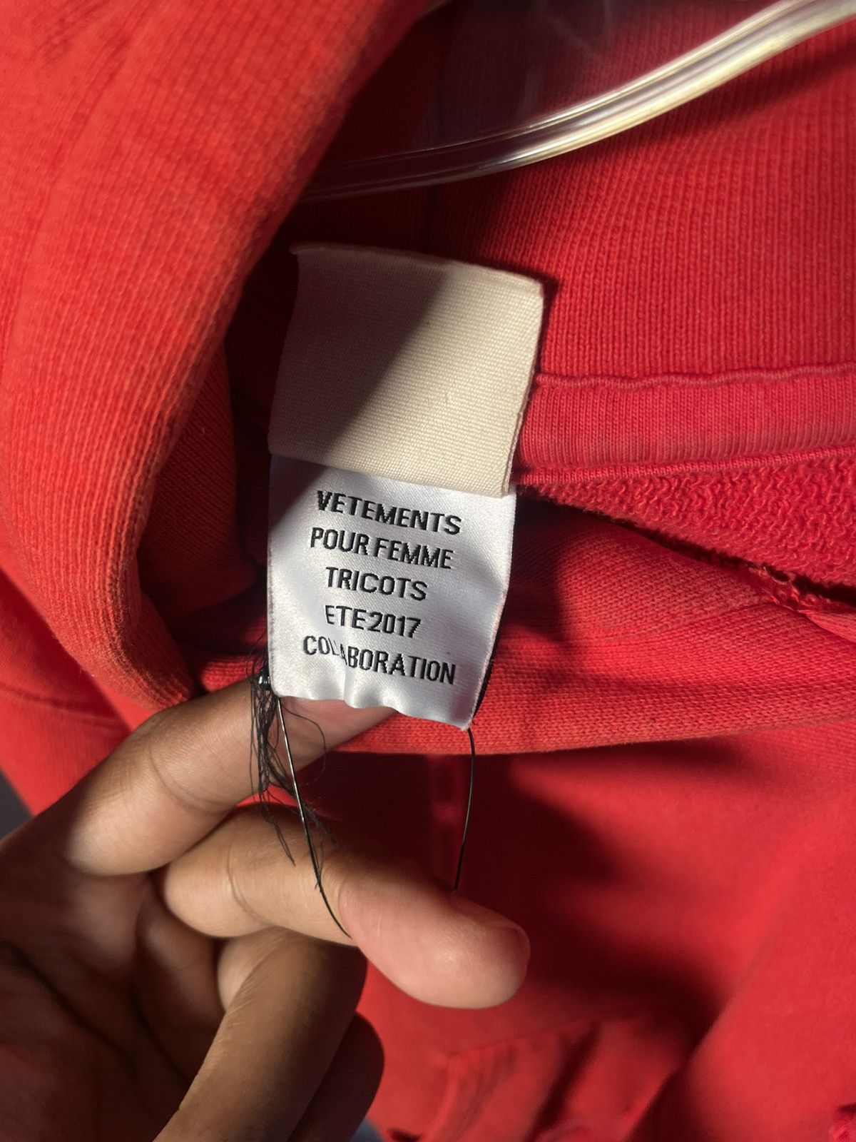 Champion × Vetements SS17 Vetements In Progress Distressed Champion Hoodie Size US S / EU 44-46 / 1 - 8 Thumbnail