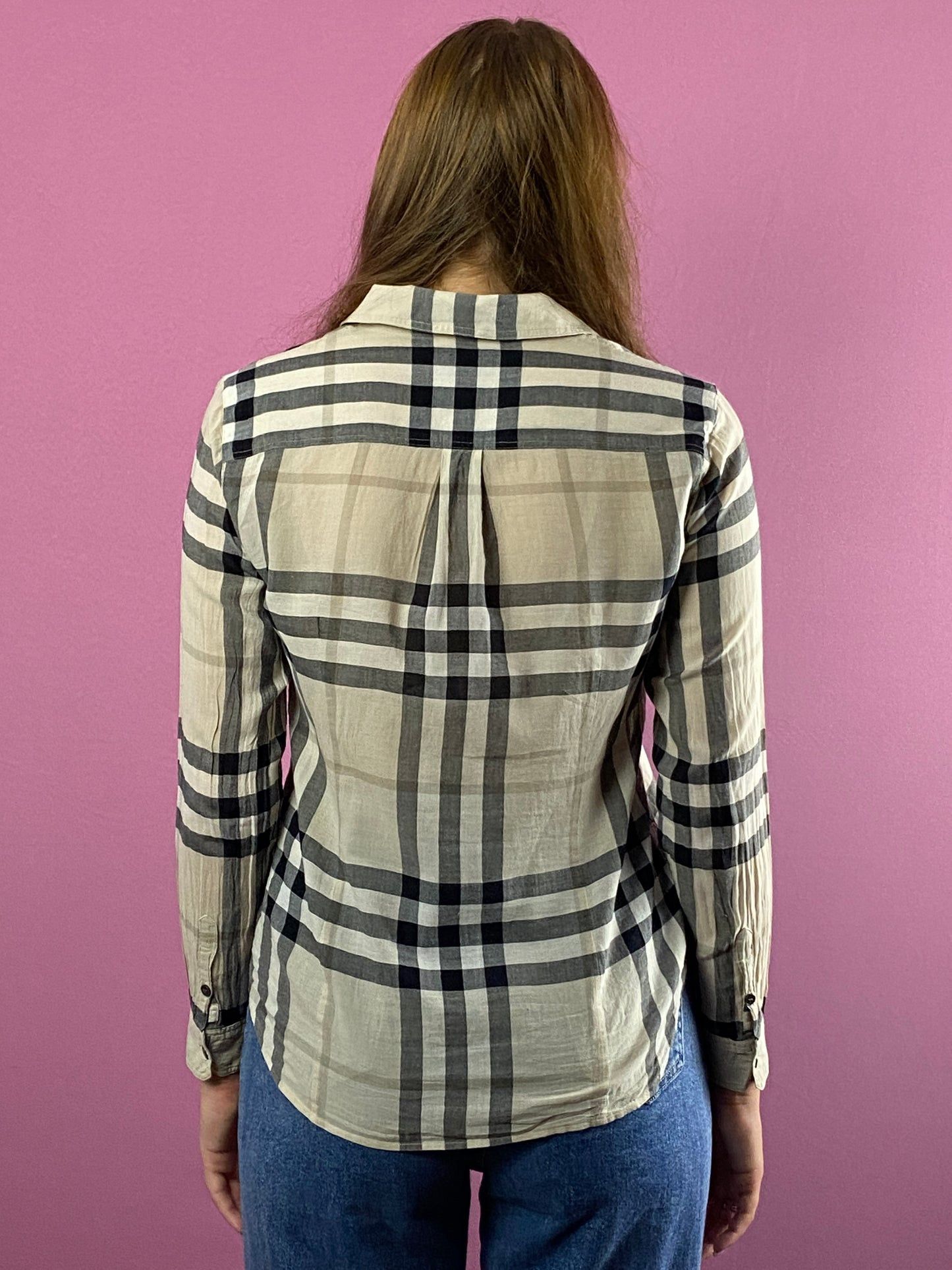 Burberry × Vintage Burberry Nova Check Shirt Vintage Women's Plaid Shirt - S Size S / US 4 / IT 40 - 4 Thumbnail
