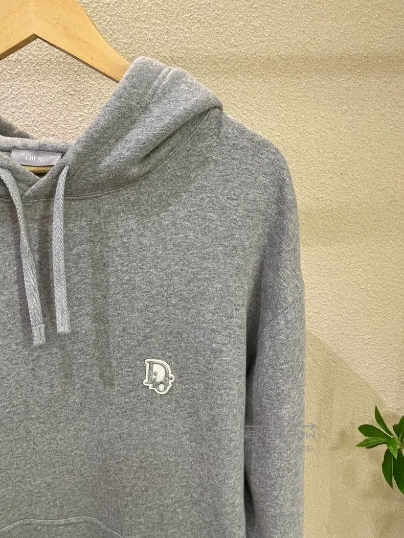 Dior Dior Classic Logo Embroidered Grey Hooded Sweatshirt Size US L / EU 52-54 / 3 - 3 Thumbnail
