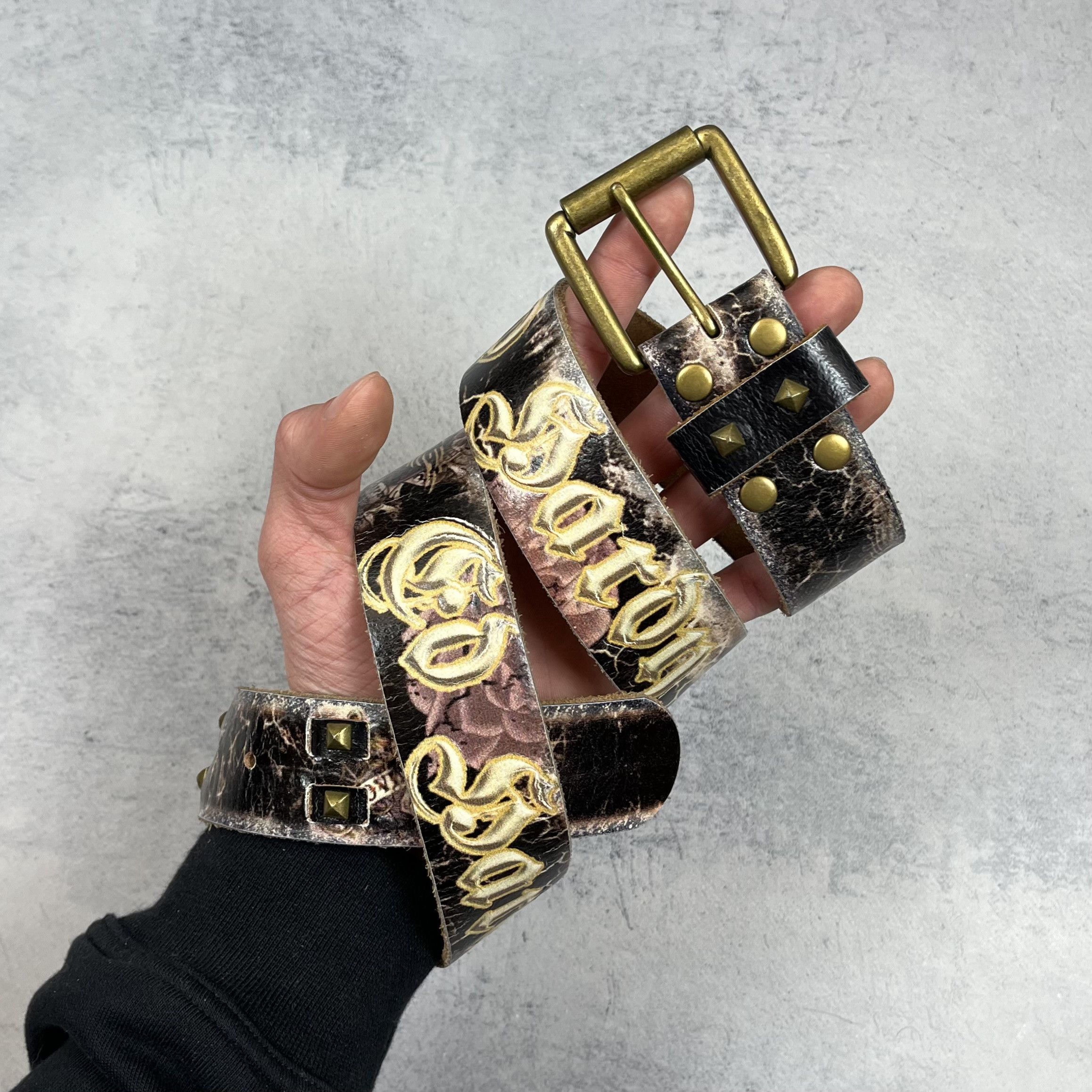 Ed Hardy Vintage Ed Hardy Skulls Rare Y2K Leather Belt 2000’s Size ONE SIZE - 1 Thumbnail