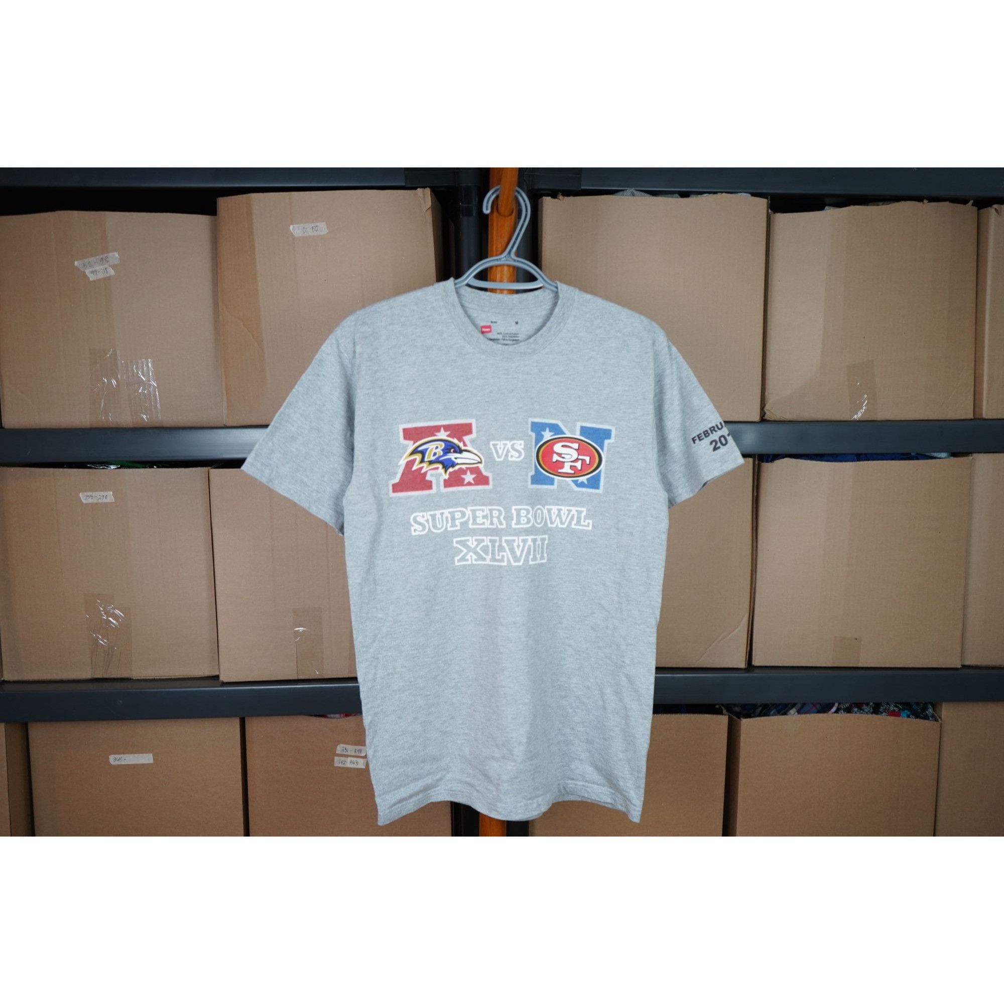 NFL Super Bowl XLVII Grey NFL Sports Tshirt Men's M #417 Size US M / EU 48-50 / 2 - 1 Thumbnail