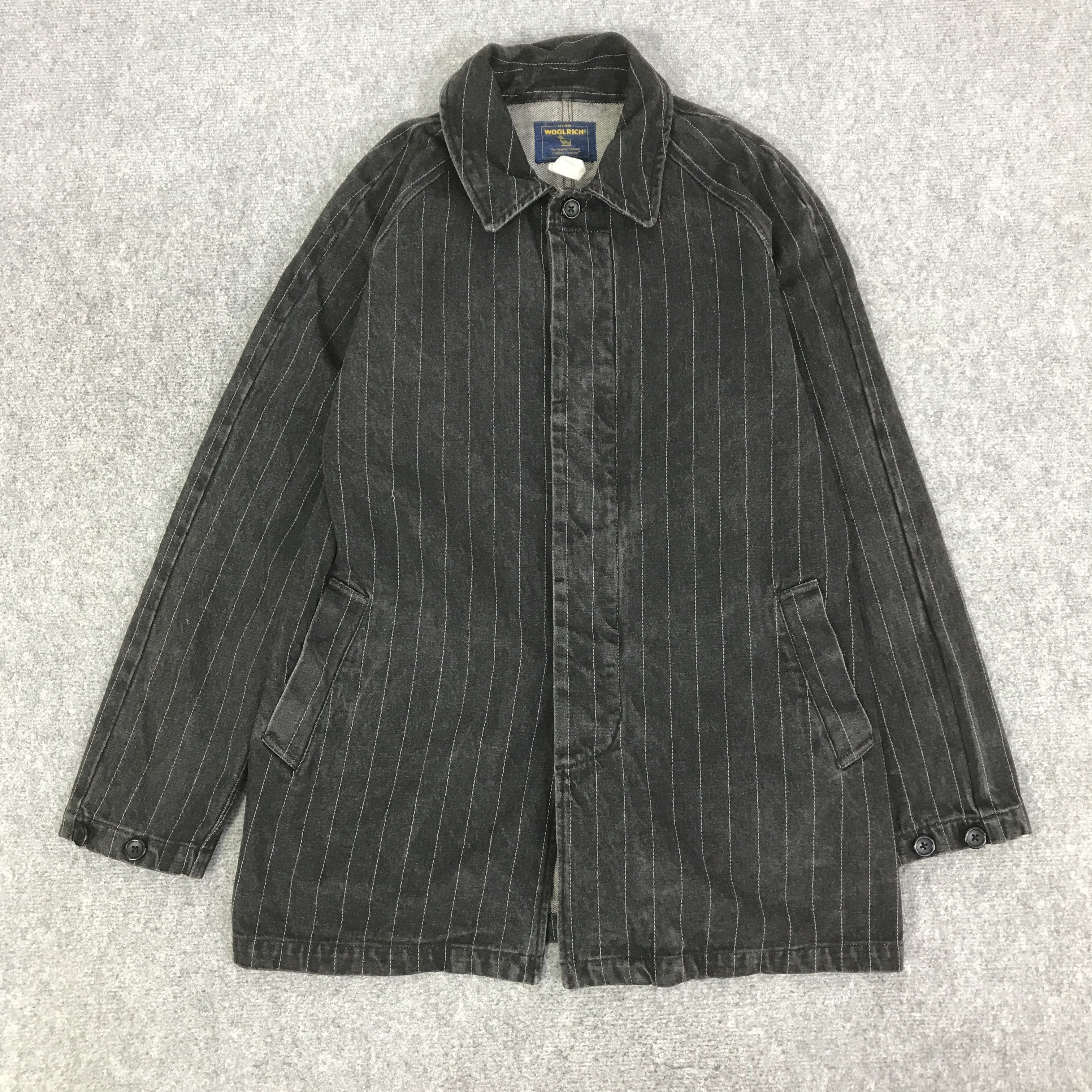 Woolrich Woolen Mills WOOLRICH BLACK DENIM BUTTON JACKET K84B10 Size US L / EU 52-54 / 3 - 1 Thumbnail