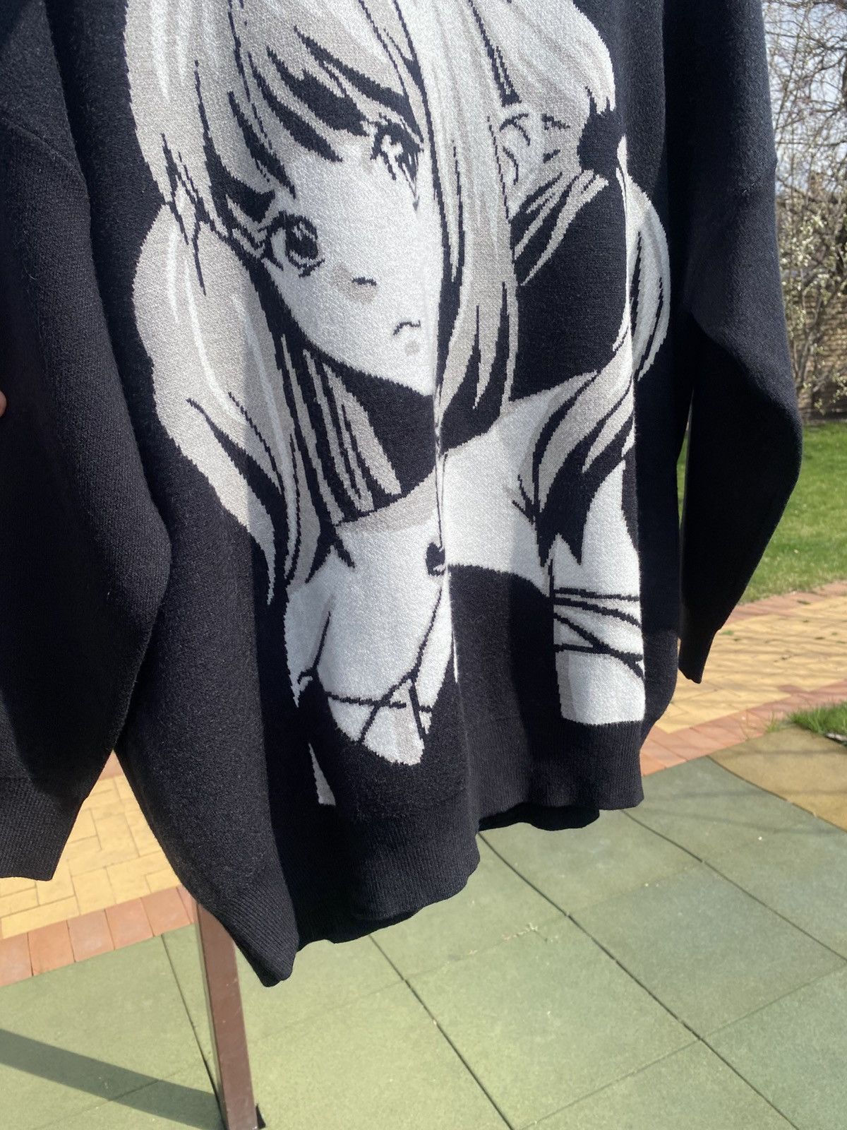 Japanese Brand Anime girl graphic knit sweater, oversized pullover Size L / US 10 / IT 46 - 4 Thumbnail