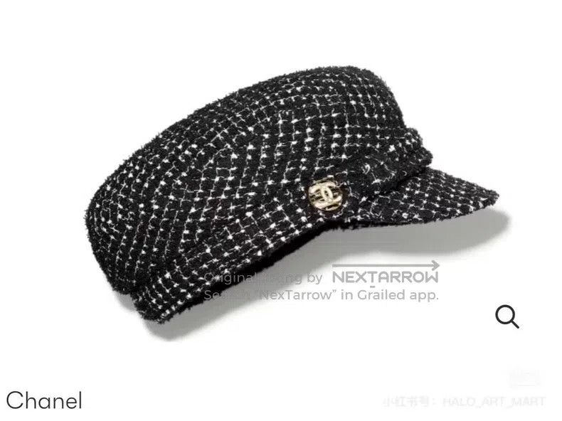 Chanel Chanel SizeL 21P black tweed newspaper hat Size ONE SIZE - 9 Thumbnail