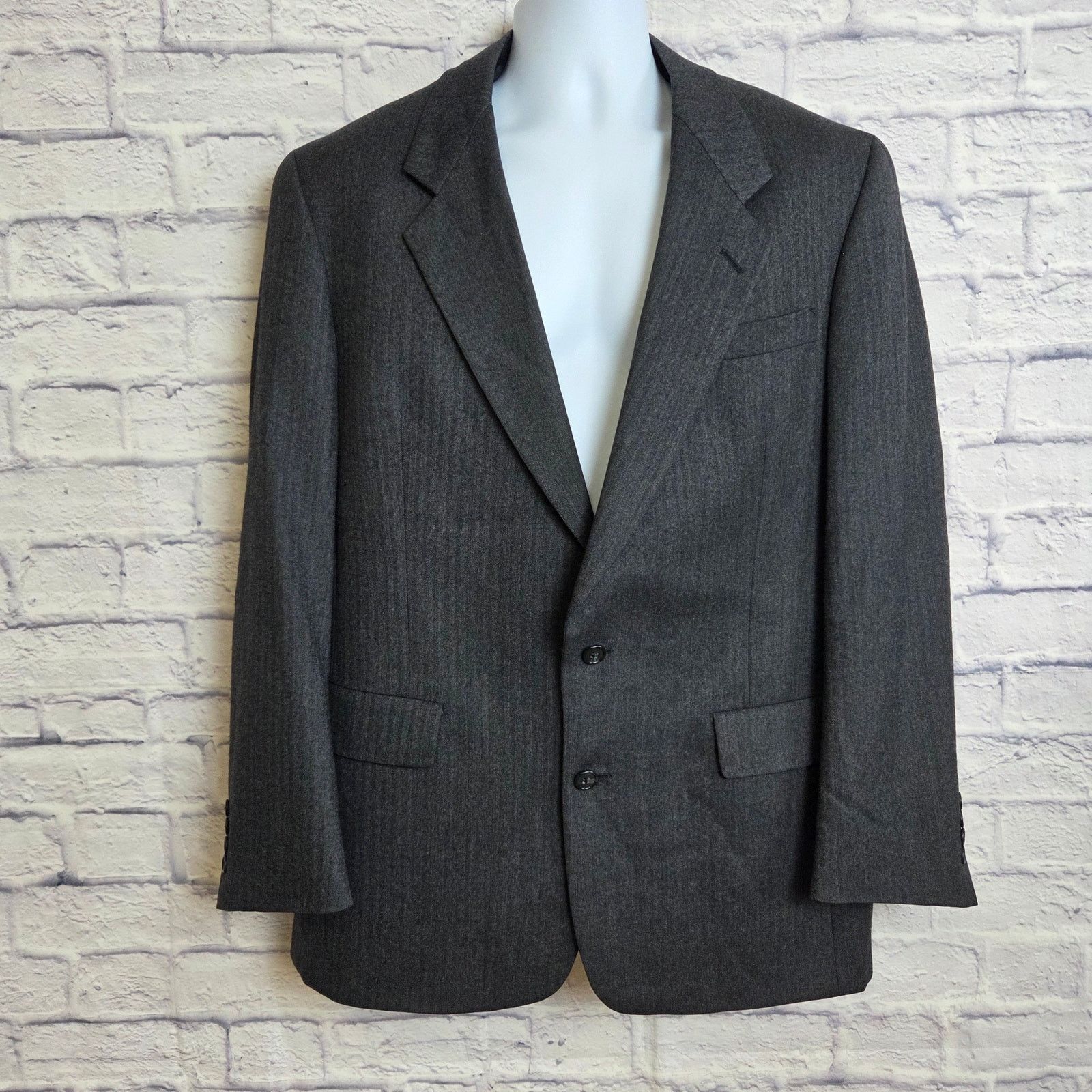 Hart Schaffner Marx Hart Schaffner Marx 41 Dark Gray Wool Blazer Sport Coat Size 40R - 2 Thumbnail