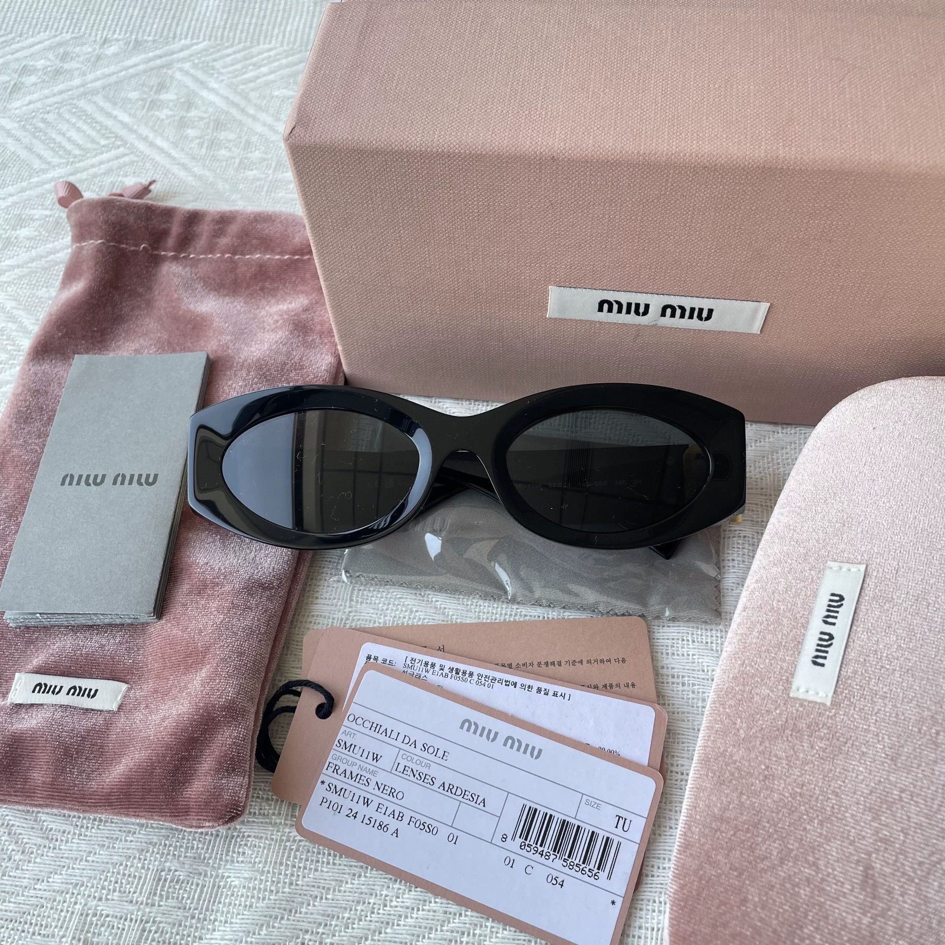 Miu Miu MIU MIU Women's Black Oval Sunglasses 99 New Size ONE SIZE - 1 Thumbnail