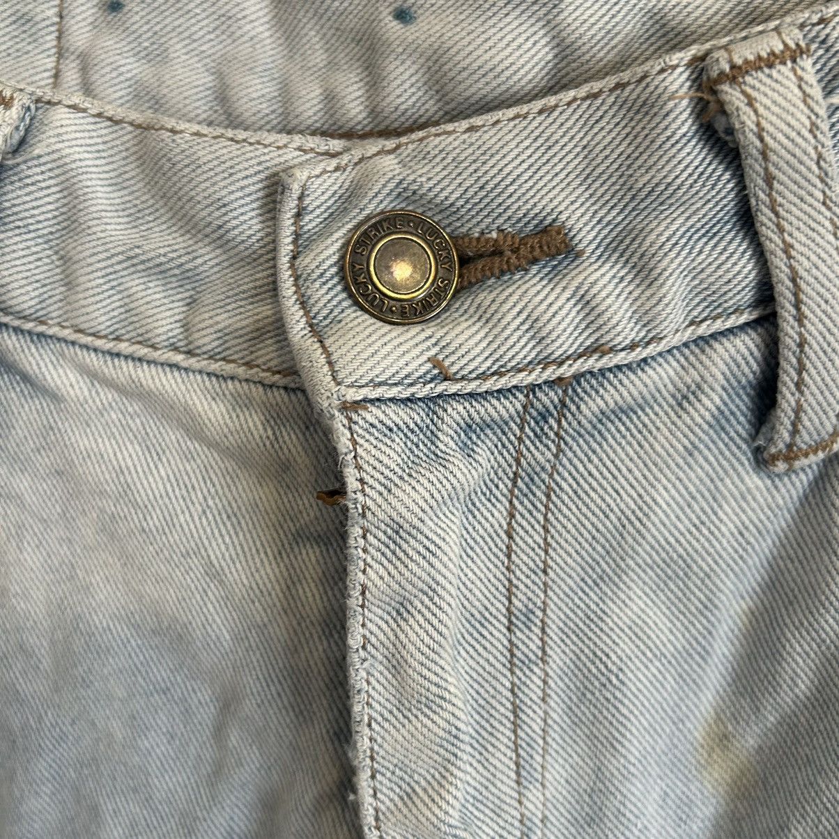 Japanese Brand Vintage Lucky Strike Blue Wash Distressed Denim Size US 30 / EU 46 - 4 Thumbnail