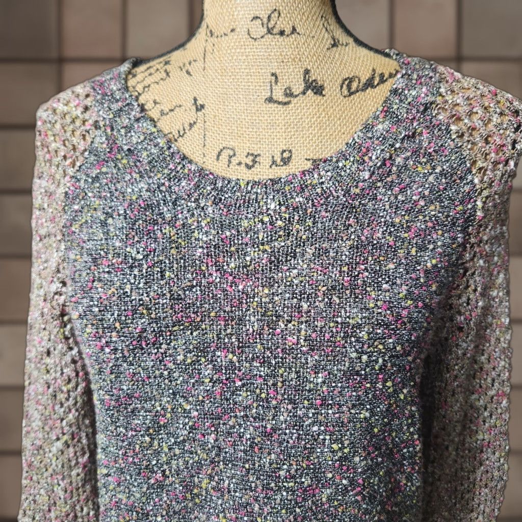 Rag & Bone rag & bone Confetti Open Knit Raglan Sleeve Pullover-Size M Women Knit Medium weight Round Neck Multicolor Size M / US 6-8 / IT 42-44 - 1 Thumbnail