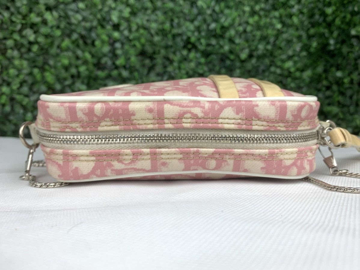 Dior Christian Dior Trotter Monogram Wrist Bag Pink Canvas Size ONE SIZE - 6 Thumbnail