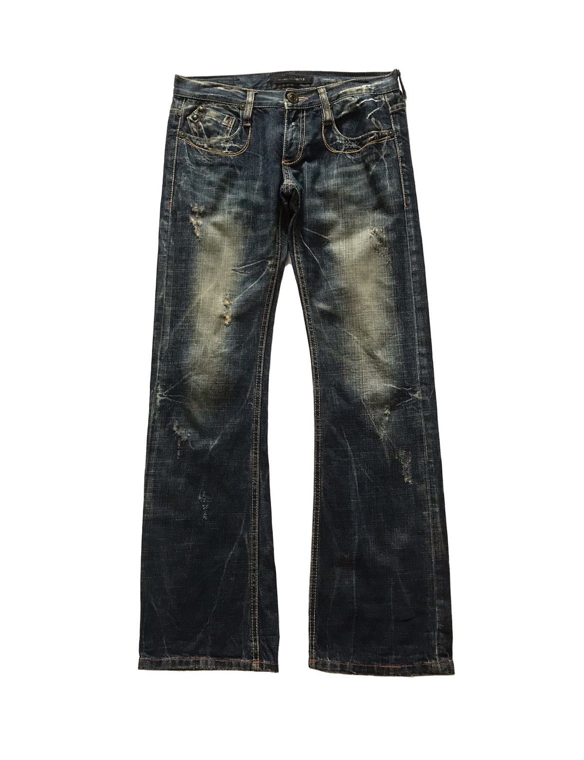 Beauty Beast × If Six Was Nine × Japanese Brand JAPANESE BRAND LOLITA FLARE DISTRESSED JEANS Size US 31 - 1 Thumbnail
