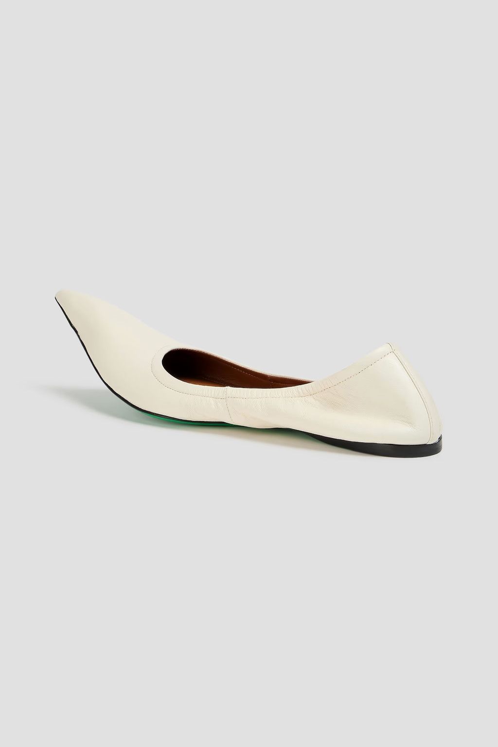 Marni o1y1025 Leather Ballet Flats in Ivory Size US 4 / IT 34 - 2 Thumbnail