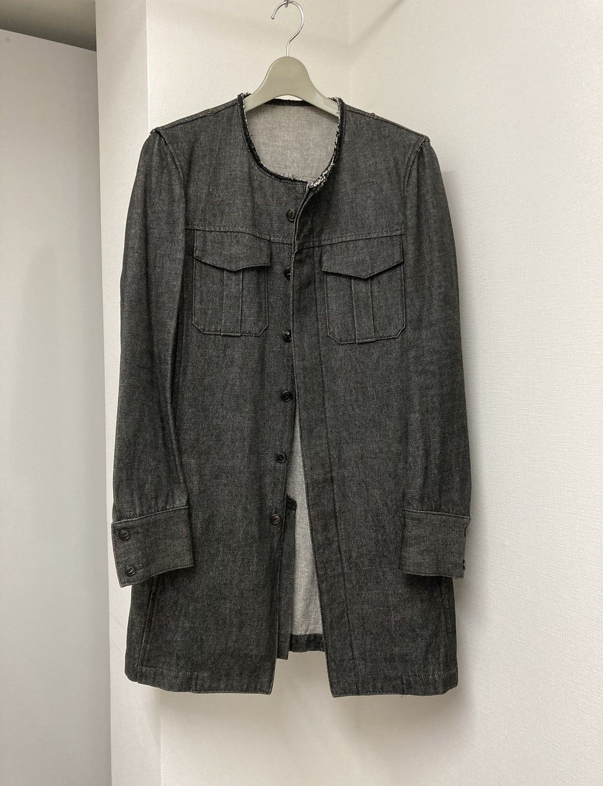 Attachment × Japanese Brand ATTACHMENT KAZUYUKI KUMAGAI wool/rayon denim cutoff coat Size US M / EU 48-50 / 2 - 6 Thumbnail