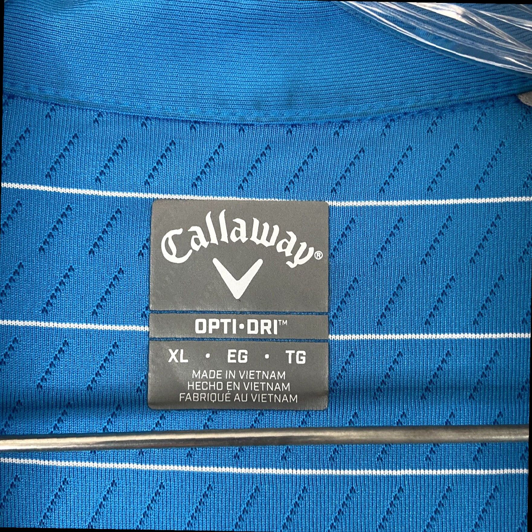 Callaway Callaway Golf Polo Mens Blue Striped Opti-Dri Short Sleeve XL Size US XL / EU 56 / 4 - 7 Thumbnail