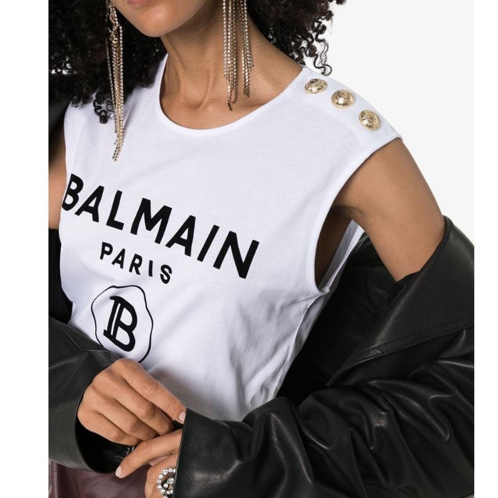 Balmain logo printed button embellished tank top L Size L / US 10 / IT 46 - 5 Thumbnail