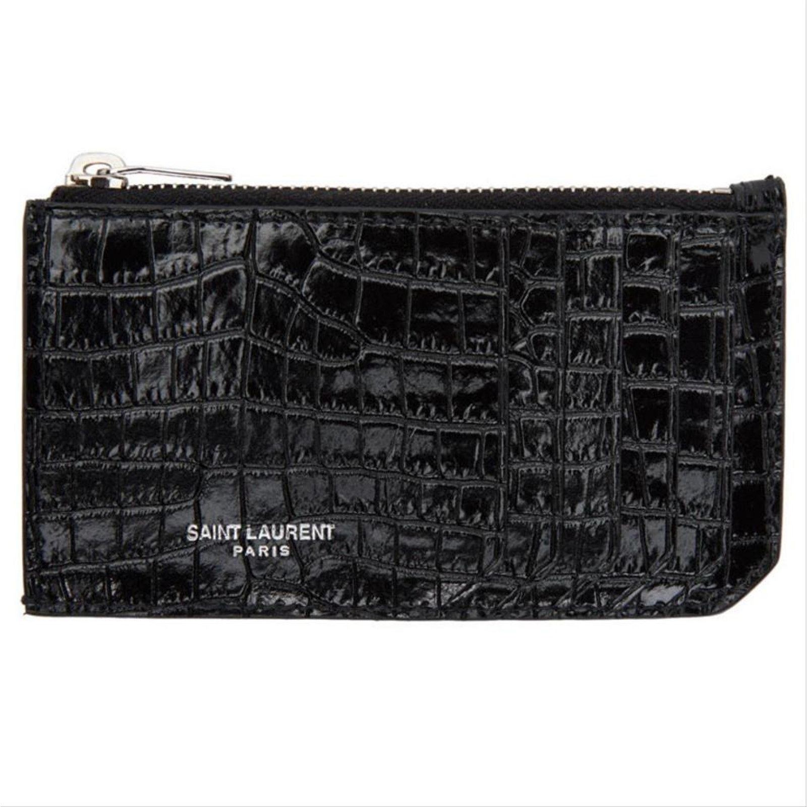 Saint Laurent Paris Saint Laurent Fragments Croc Effect Zip Card/Coin Case Size ONE SIZE - 1 Thumbnail