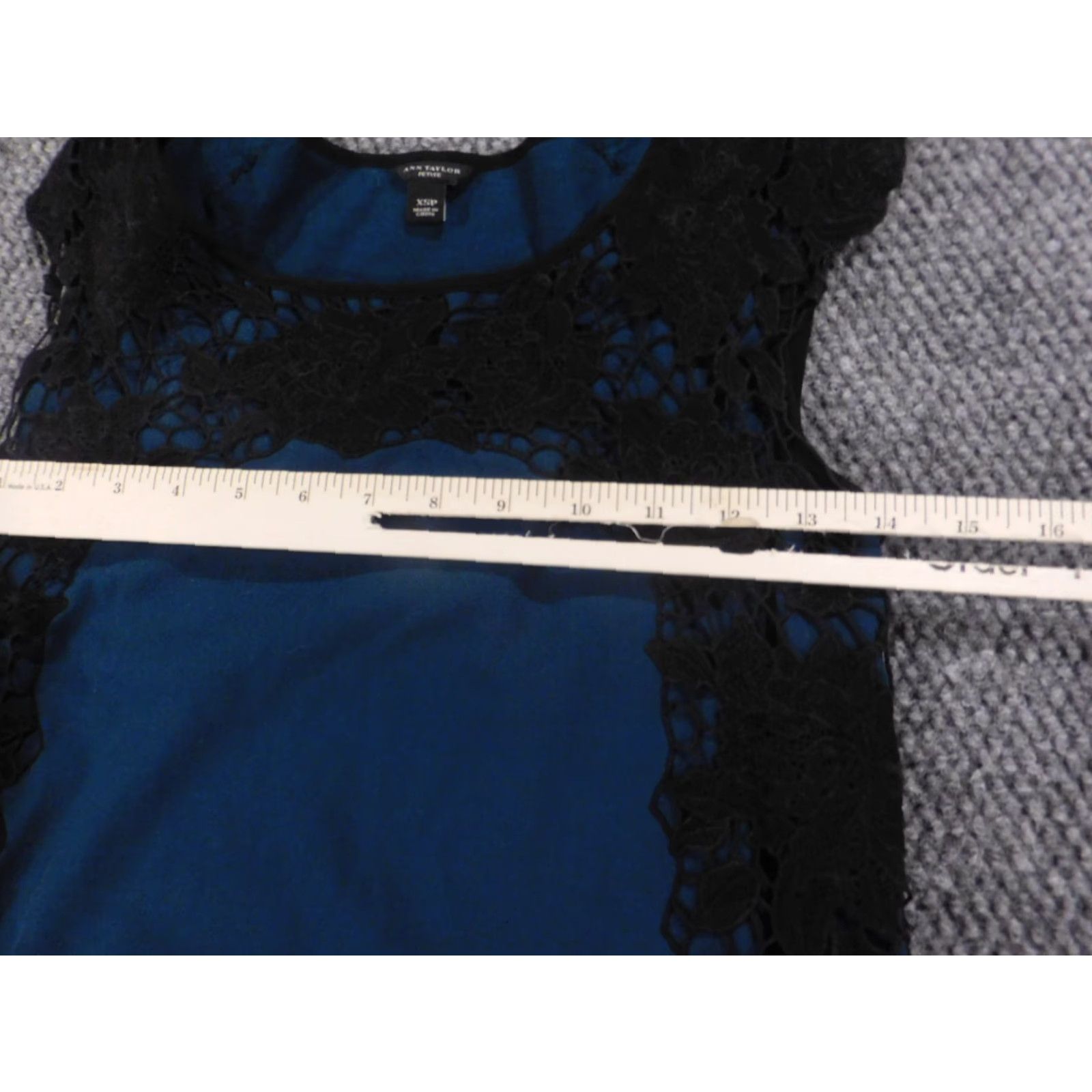Ann Taylor Ann Taylor Blouse Womens PXS Petites Cotton Nylon Solid Crew Neck Pullover Casual Top Blue Size XS / US 0-2 / IT 36-38 - 5 Thumbnail