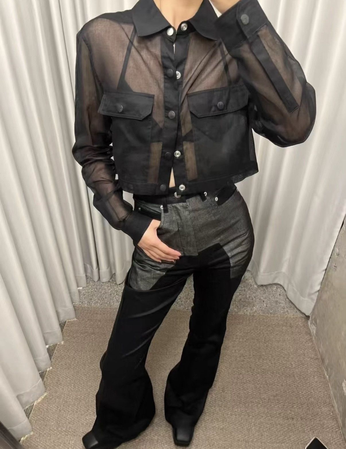 Rick Owens Rick Owens Main Line Cropped Cut-Out Jacket Size XS / US 0-2 / IT 36-38 - 7 Thumbnail
