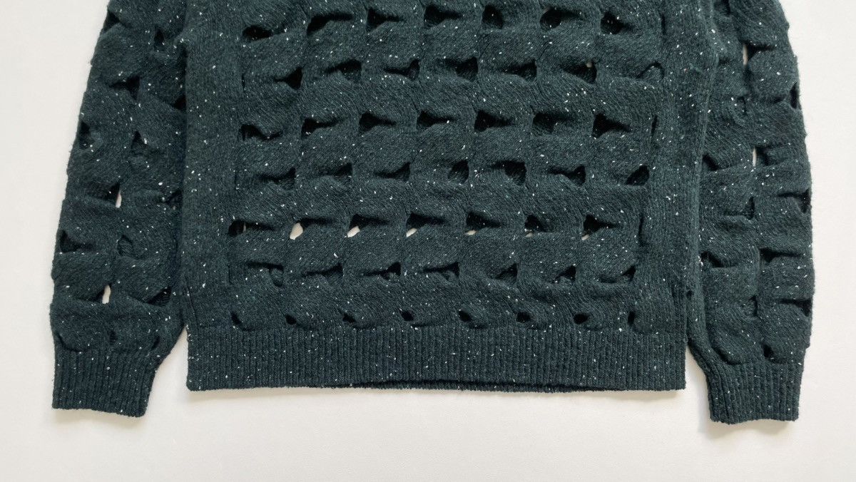 Issey Miyake Forest Green Cut Out Wool ‘Nest Knit’ Size US M / EU 48-50 / 2 - 10 Thumbnail