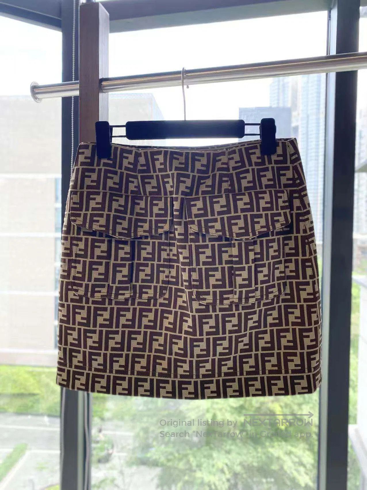 Fendi Fendi Brown old flowers full of printed short skirts| Size 26" / US 2 / IT 38 - 3 Thumbnail