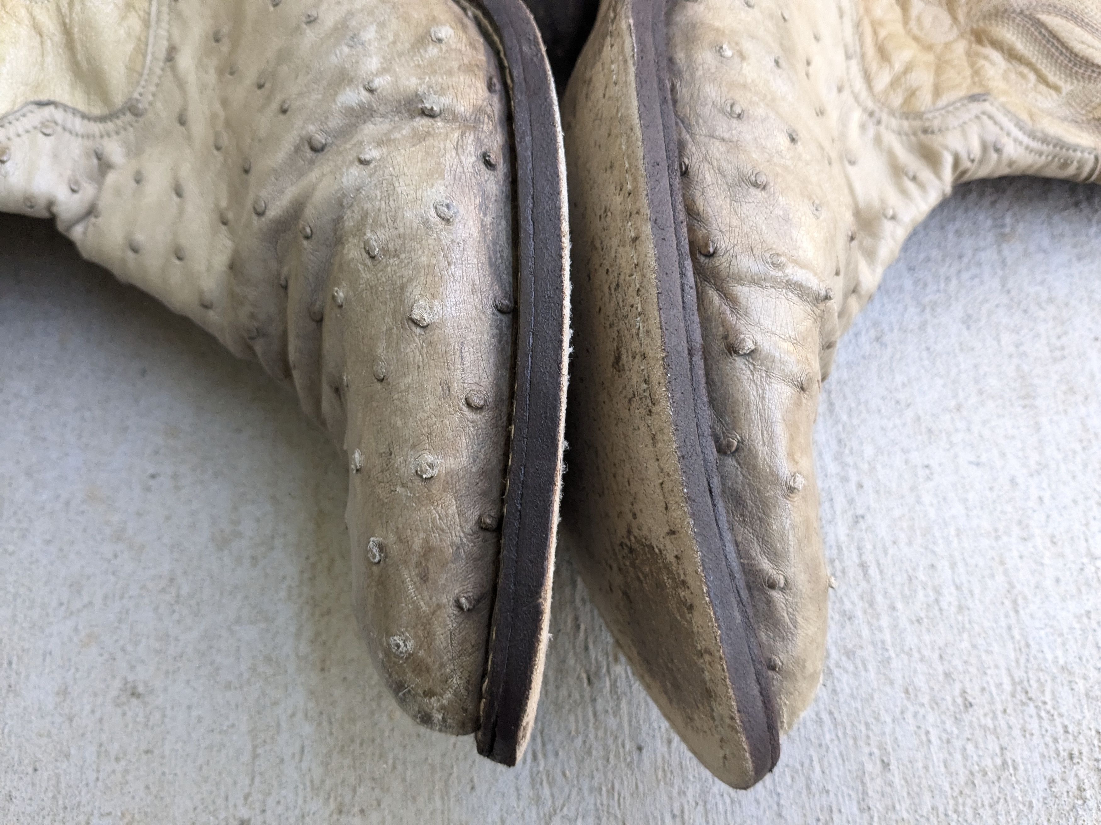 Tony Lama Tony Lama Cowboy Boots Ostrich 9 EE Beige Leather USA Size US 9 / EU 42 - 6 Thumbnail