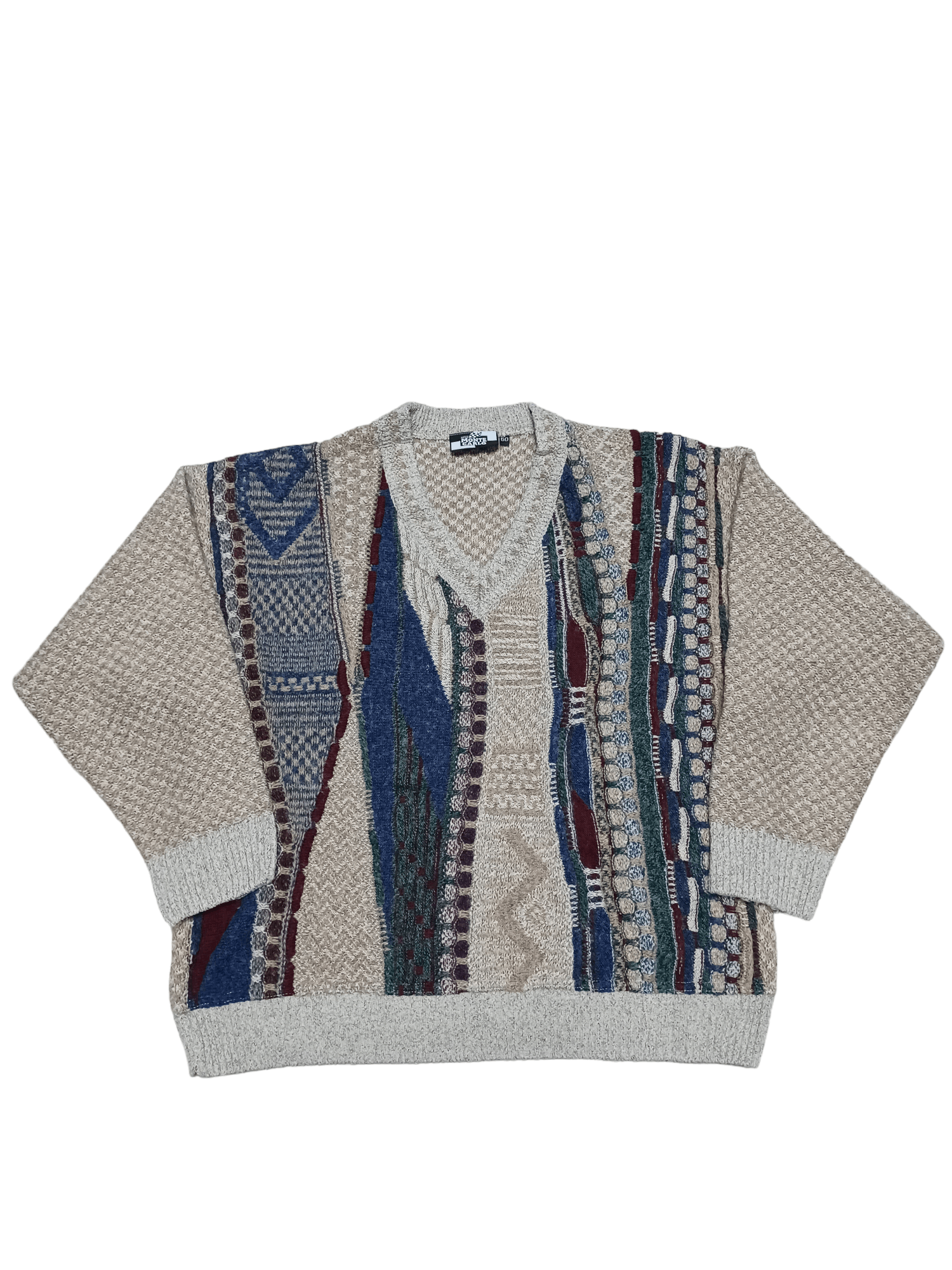 Other VINTAGE MONTE CARLO MADE IN ITALY 90S V-NECK WOOL SWEATER Size US M / EU 48-50 / 2 - 1 Thumbnail