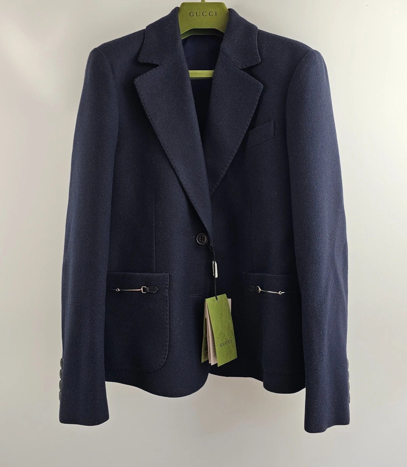 Gucci GUCCI Navy Cashmere Blazer Horsebit Jacket New & Authentic Size ONE SIZE - 1 Thumbnail