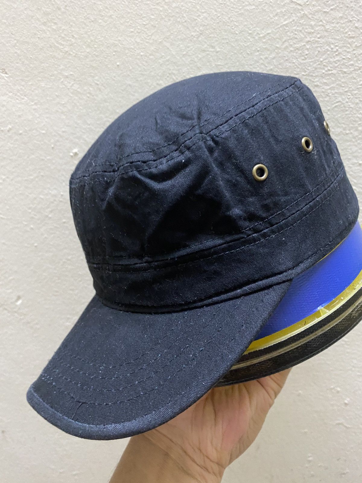 If Six Was Nine × Japanese Brand × Le Grande Bleu (L.G.B.) 2000s Japanese Brand Cadet Hat Distressed Size ONE SIZE - 2 Thumbnail