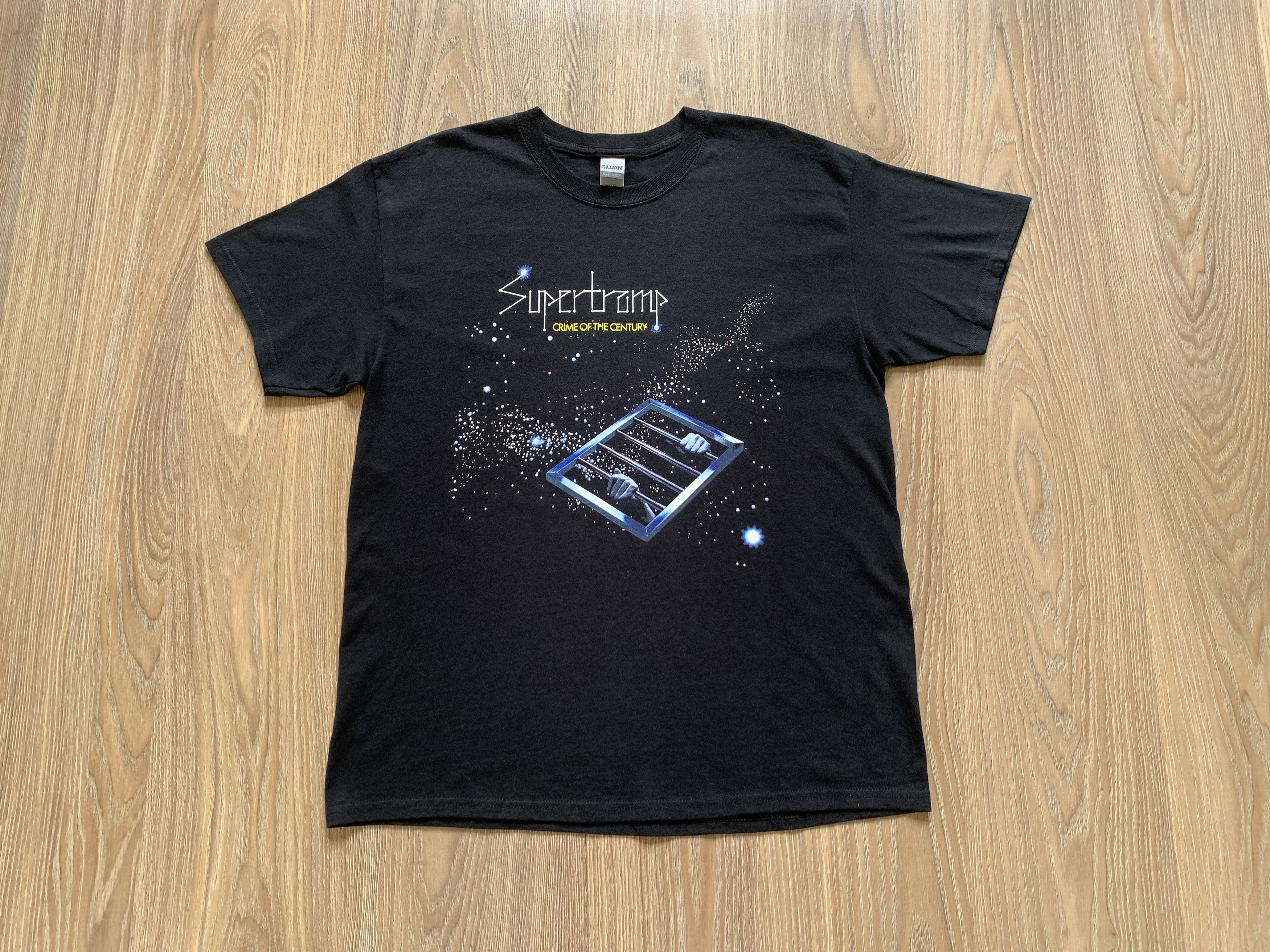 Band Tees × Gildan Gildan Supertramp Crime of The Century Black T Shirt Size US L / EU 52-54 / 3 - 2 Thumbnail