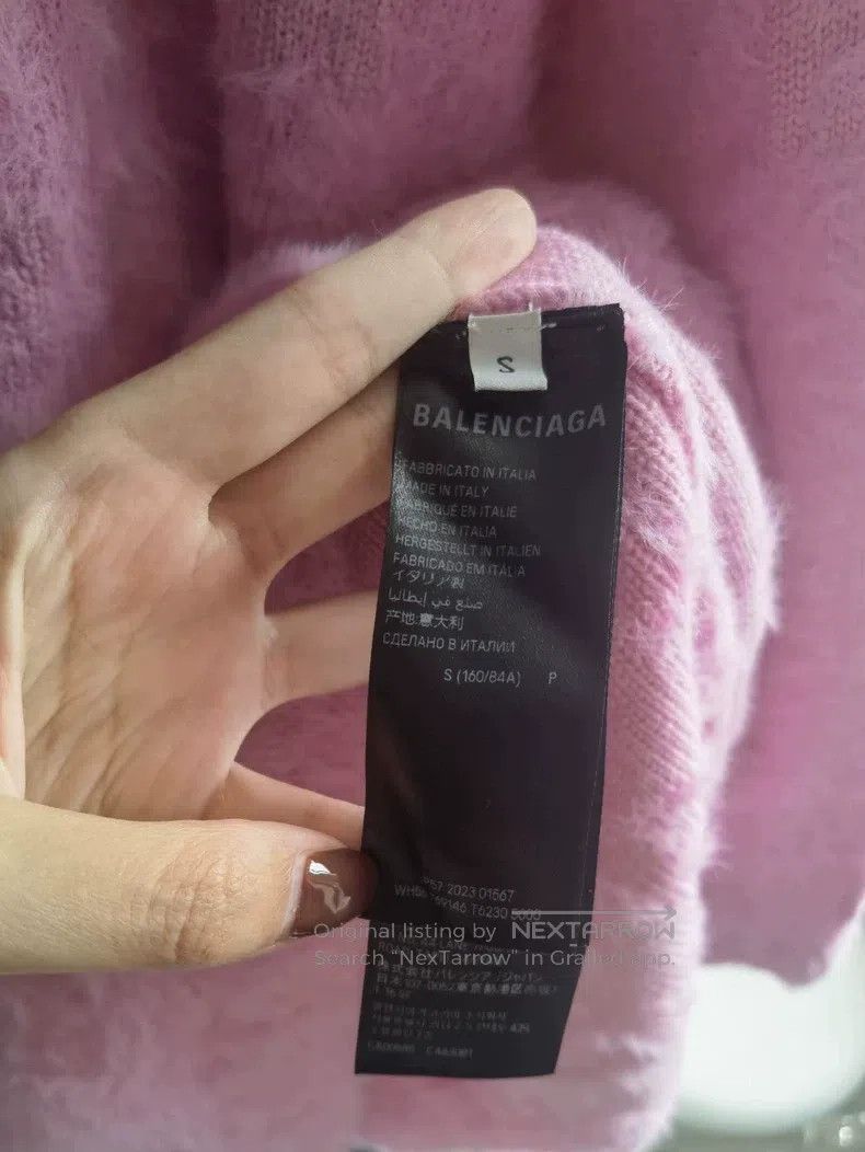 Balenciaga Balenciaga Pink knit logo cardigan Size S / US 4 / IT 40 - 4 Thumbnail