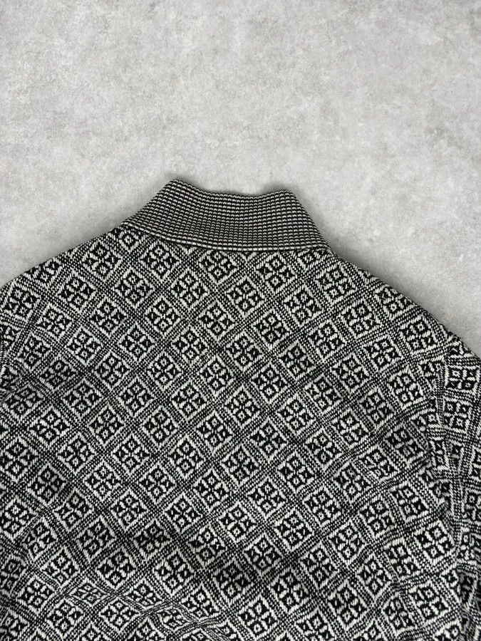 Dries Van Noten Dries Van Noten Grey Wool Jacquard Zip-up Jacket Size US L / EU 52-54 / 3 - 6 Thumbnail