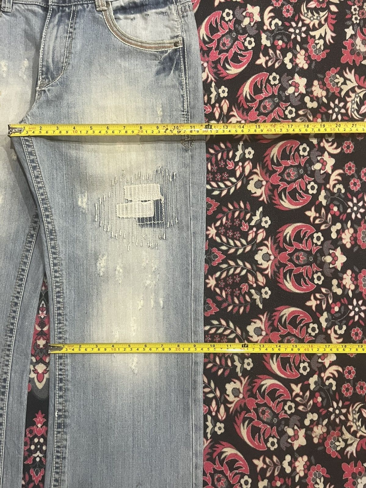 Japanese Brand Japanese Brand Shame Jeans Sashiko Patch Stitch Light Denim Size US 30 / EU 46 - 14 Thumbnail