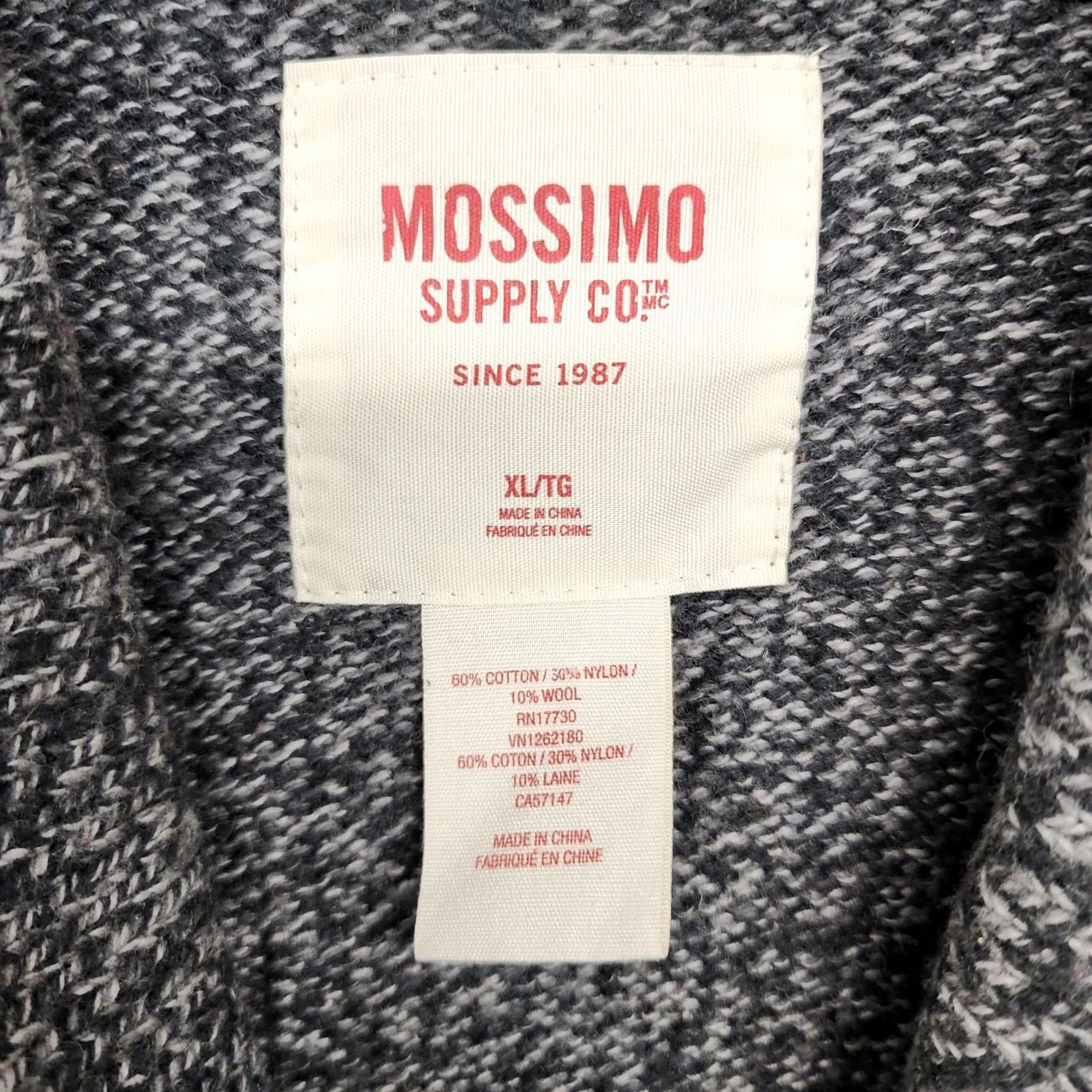 Mossimo Mossimo Supply Co Sweater Mens XL Grey Black Wool Blend Shawl Collar Cardigan Size US XL / EU 56 / 4 - 3 Thumbnail