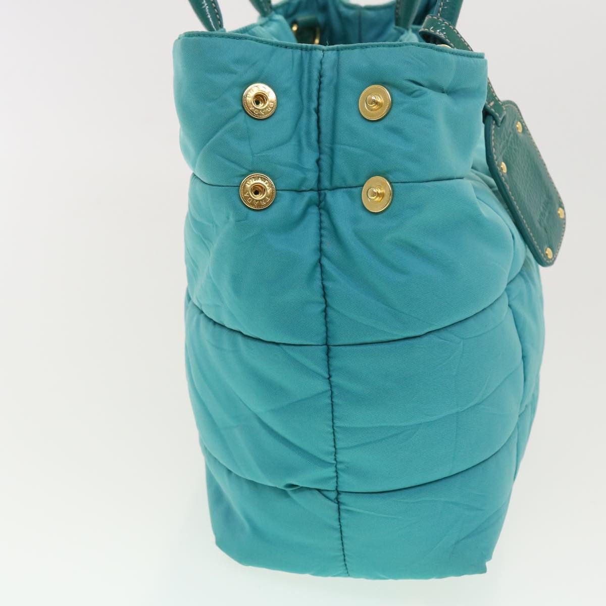 Prada PRADA Quilted Hand Bag Nylon Turquoise Blue Size ONE SIZE - 4 Thumbnail