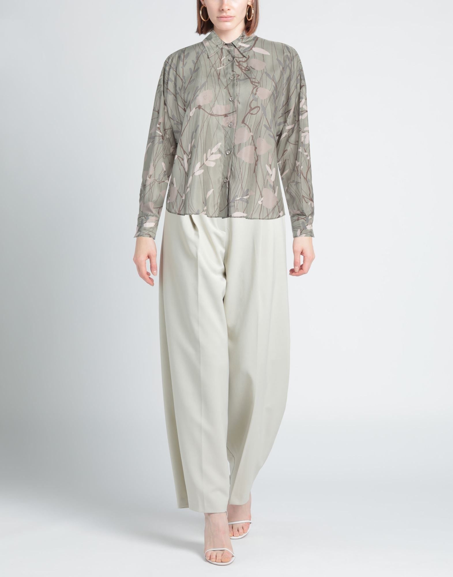 Brunello Cucinelli o1y0725 Floral-print Shirt in Sage Green Size XS / US 0-2 / IT 36-38 - 2 Thumbnail