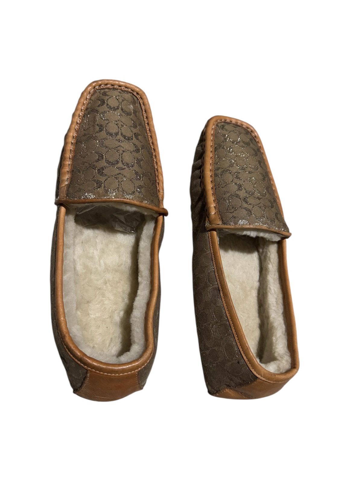 Coach Iconic Coach Monogram Signature Shearling Loafer Slippers Size US 11 / EU 44 - 1 Thumbnail