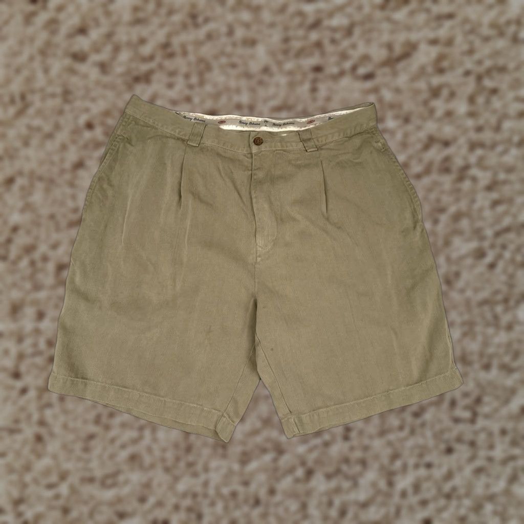Tommy Bahama Tommy Bahama Shorts Mens 36 Tan Silk Pleated Relax Fit Chino Herringbone Beach Casual Size US 36 / EU 52 - 1 Thumbnail