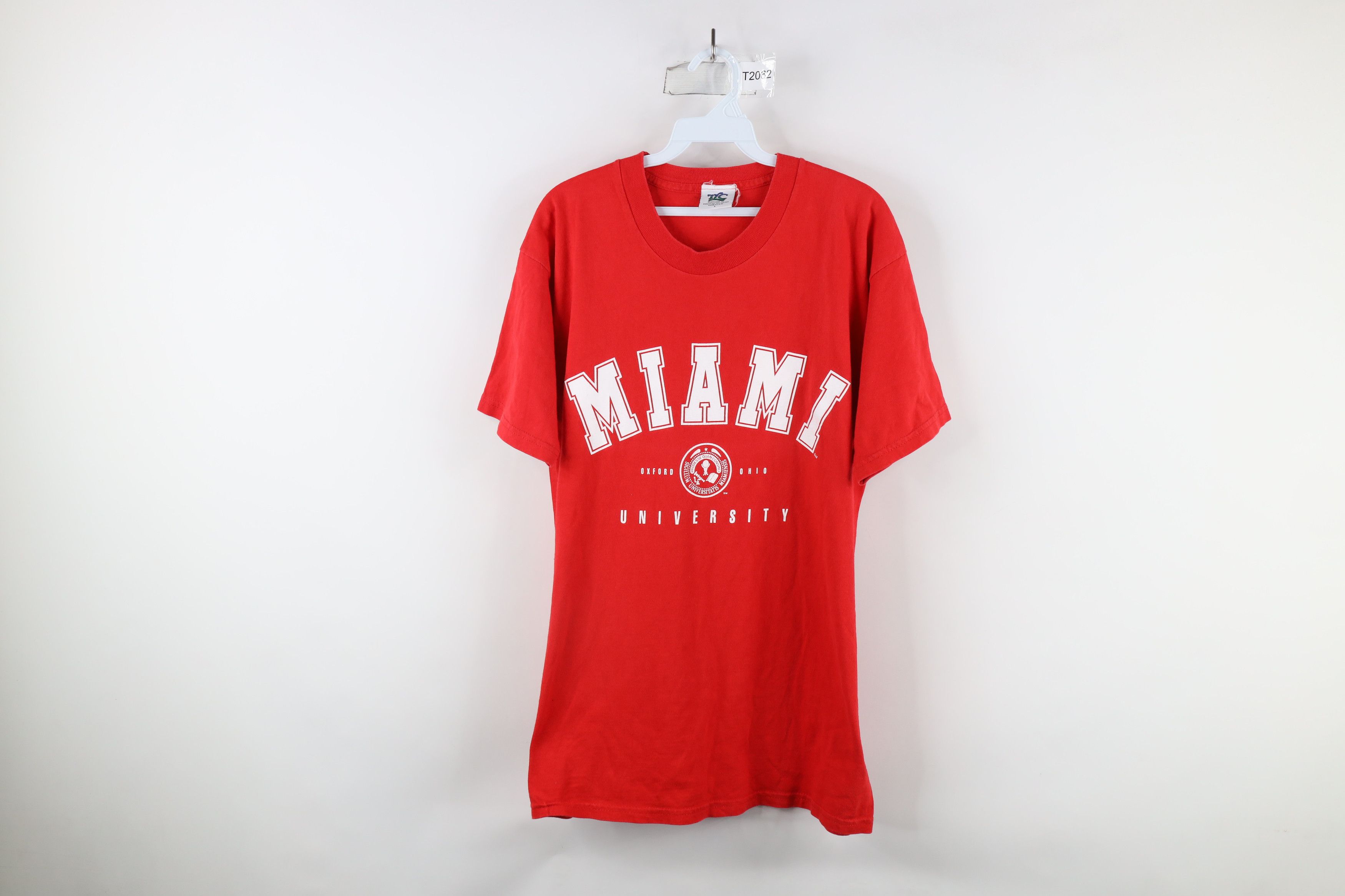 Vintage Vintage 90s University of Miami Ohio Short Sleeve T-Shirt Size US L / EU 52-54 / 3 - 1 Thumbnail