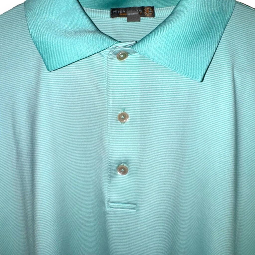 Peter Millar Peter Millar Teal Blue Summer Comfort Golf Polo Shirt Size L Size US L / EU 52-54 / 3 - 3 Thumbnail
